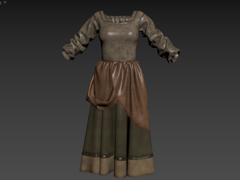 Peasant farmer dress Medieval charcater clothes 3D मॉडल