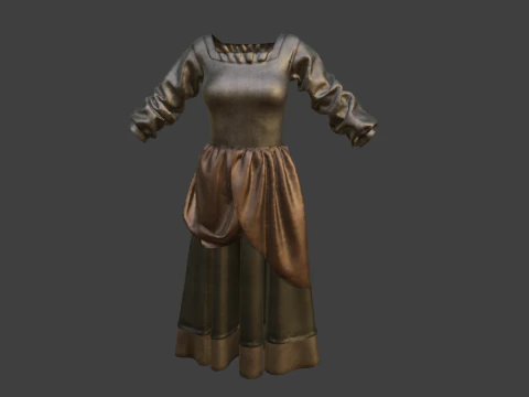 Peasant farmer dress Medieval charcater clothes 3D Model