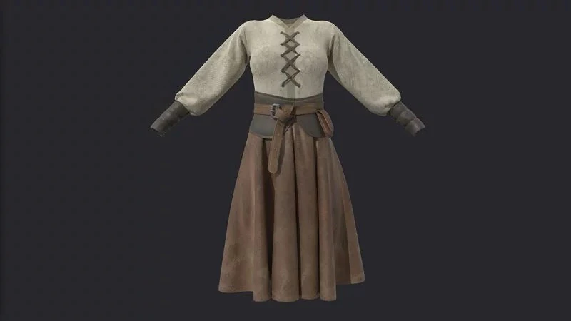 Medieval clothes character clothing 3D Model .c4d .max .obj .3ds .fbx .stl .blend