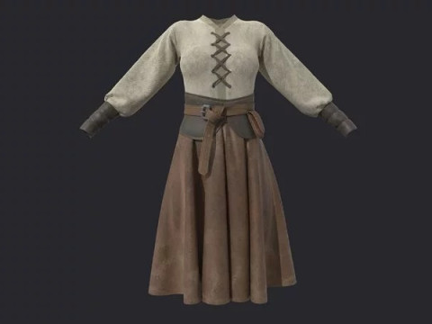 Medieval clothes character clothing 3D Model