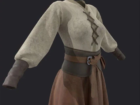 Medieval clothes character clothing 3D Model