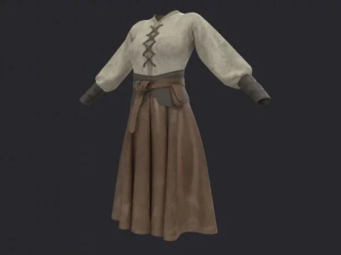 Medieval clothes character clothing 3D Model