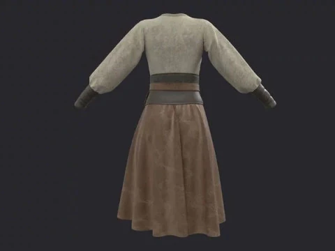 Medieval clothes character clothing 3D Model