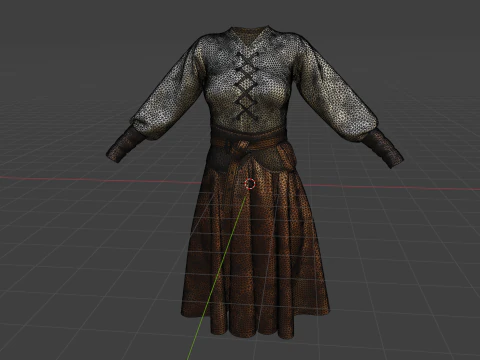 Medieval clothes character clothing 3D Model