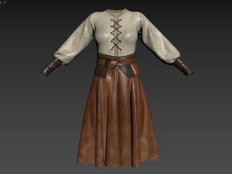 Medieval clothes character clothing 3D Model
