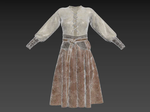 Medieval clothes character clothing 3D Model