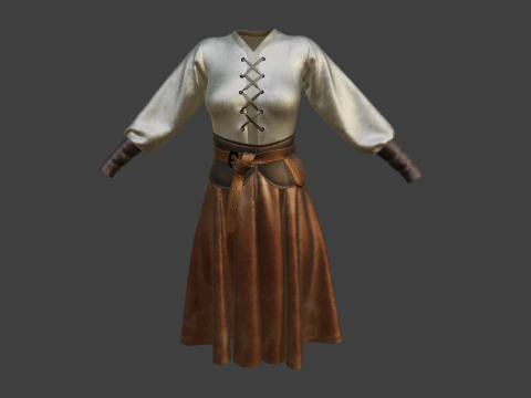 Medieval clothes character clothing 3D Model