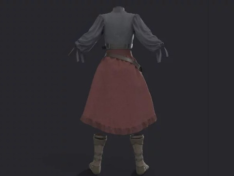 3D girl ouffit character clothing and shoes Modèle 3D