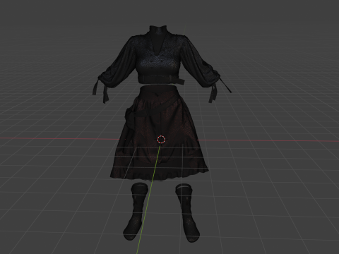 3D girl ouffit character clothing and shoes Modèle 3D