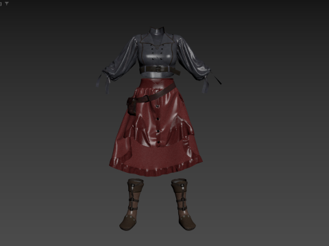 3D girl ouffit character clothing and shoes Modèle 3D