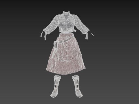 3D girl ouffit character clothing and shoes Modèle 3D