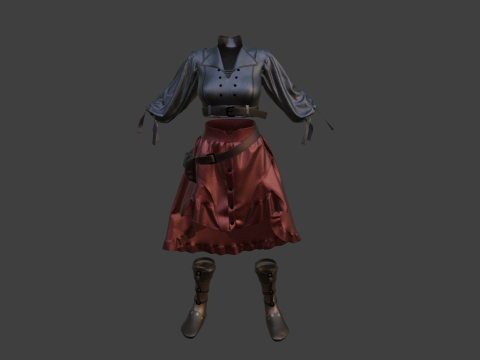 3D girl ouffit character clothing and shoes Modèle 3D