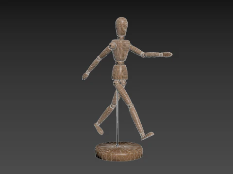 Drawing Mannequin Wooden Poseable Figure 3D Model