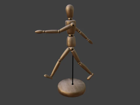 Drawing Mannequin Wooden Poseable Figure 3D Model