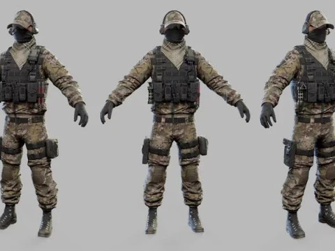 美国现代突击兵 3D 模型