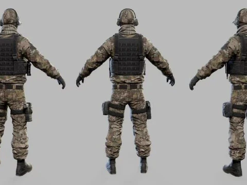 US Modern Assault Soldier 3D Model
