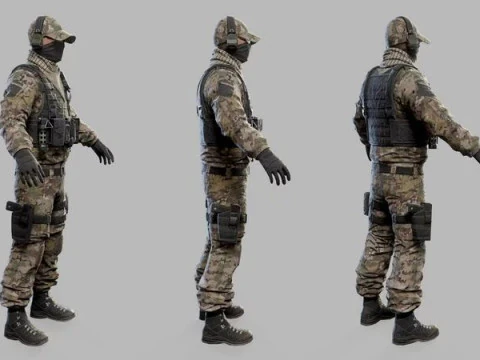 US Modern Assault Soldier 3D Model