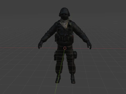 US Modern Assault Soldier 3D Model