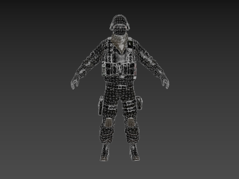 美国现代突击兵 3D 模型