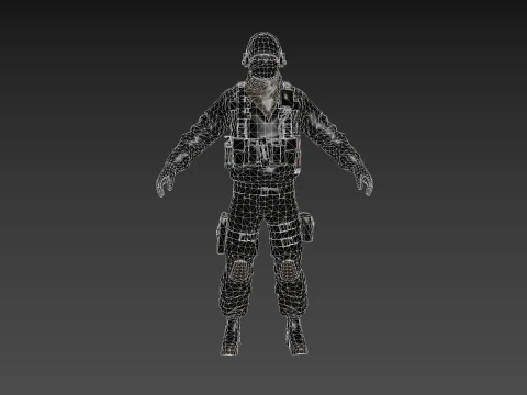 US Modern Assault Soldier 3D Model