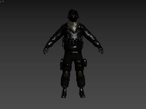 US Modern Assault Soldier 3D Model