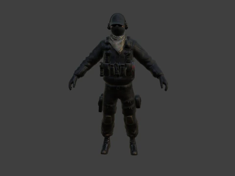 US Modern Assault Soldier 3D Model