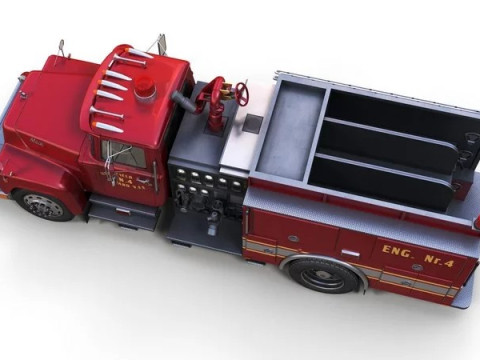 Vintage fire truck 3D 모델