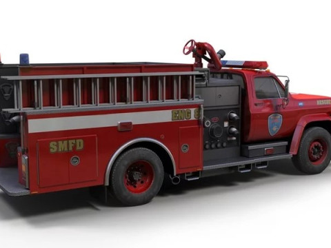 Vintage fire truck 3D 모델