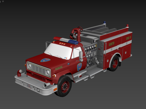 Vintage fire truck 3D 모델