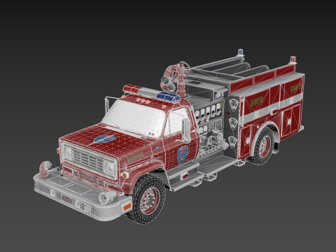 Vintage fire truck 3D 모델
