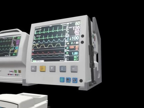 7 Hospital Screens 3D Modell