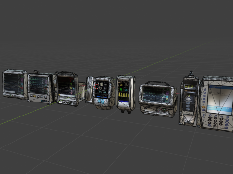 7 Hospital Screens 3D Modell