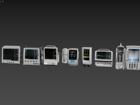 7 Hospital Screens 3D Modell