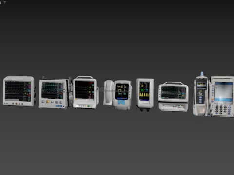 7 Hospital Screens 3D Model