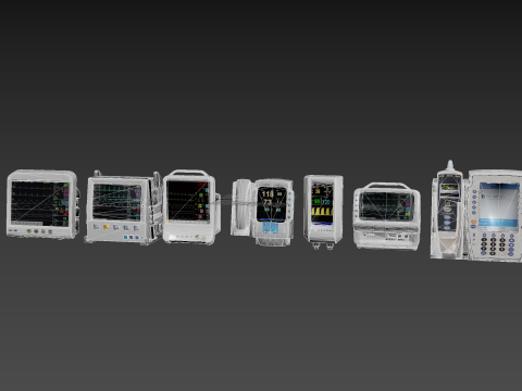 7 Hospital Screens 3D Modell