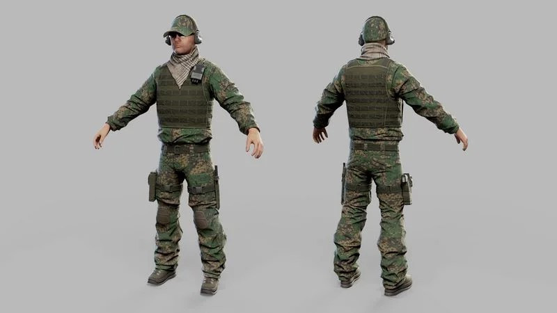 美国现代狙击手士兵 3D 模型 .c4d .max .obj .3ds .fbx .stl .blend 