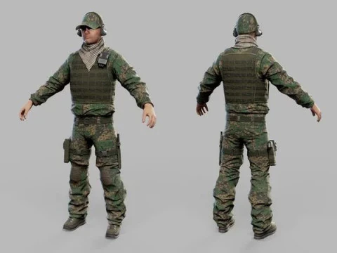 US Modern Sniper Soldier 3D Model