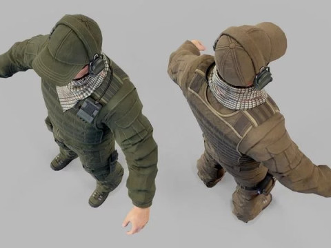 美国现代狙击手士兵 3D 模型