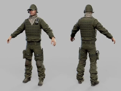 美国现代狙击手士兵 3D 模型