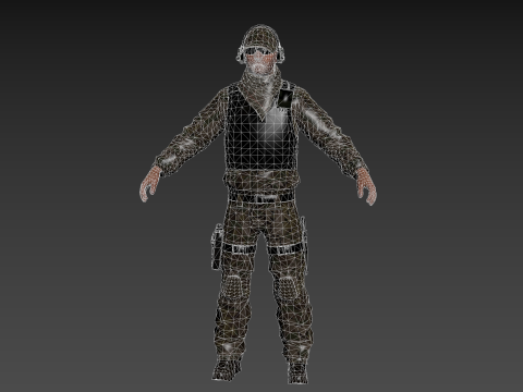 美国现代狙击手士兵 3D 模型