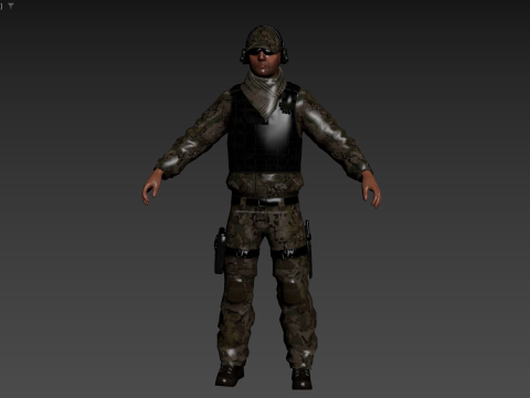 美国现代狙击手士兵 3D 模型