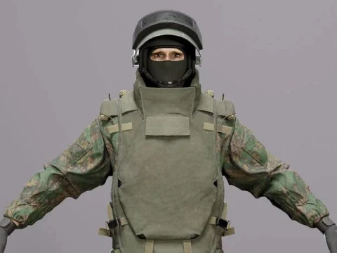 Moderner russischer Soldat 3D Modell