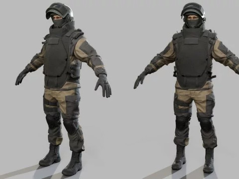 Modern Russian Soldier 3D Model
