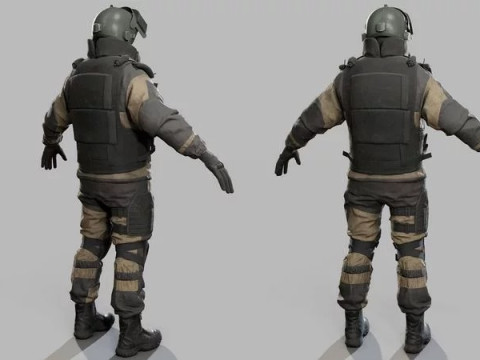 Modern Russian Soldier 3D Model