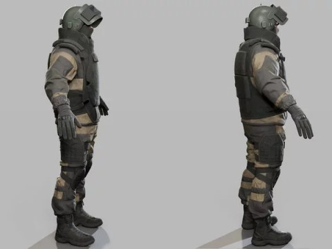 Modern Russian Soldier 3D Model