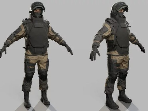 Modern Russian Soldier 3D Model