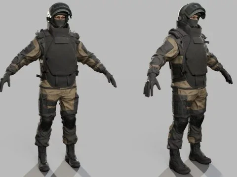 Modern Russian Soldier 3D Model
