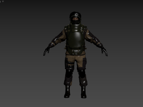 Modern Russian Soldier 3D Model