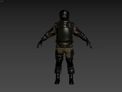Modern Russian Soldier 3D Model