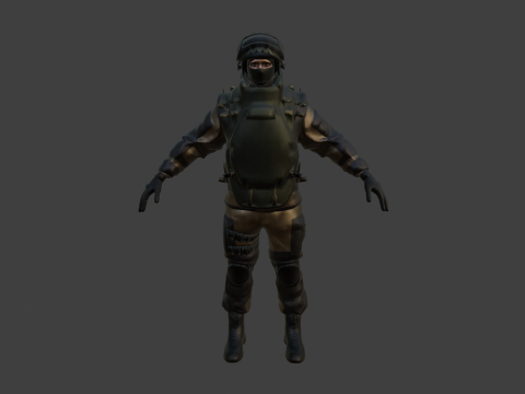 Modern Russian Soldier 3D Model